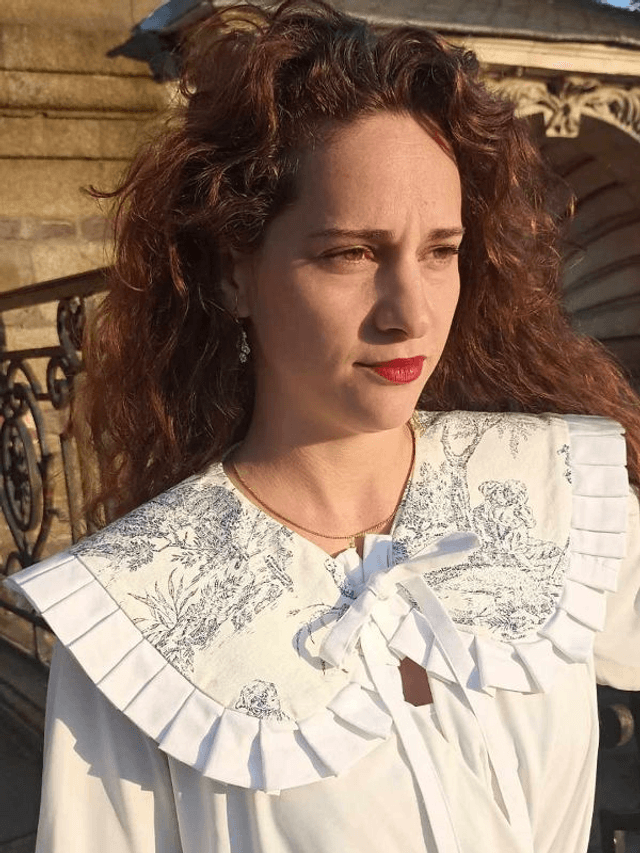 Col Claudine en toile de Jouy