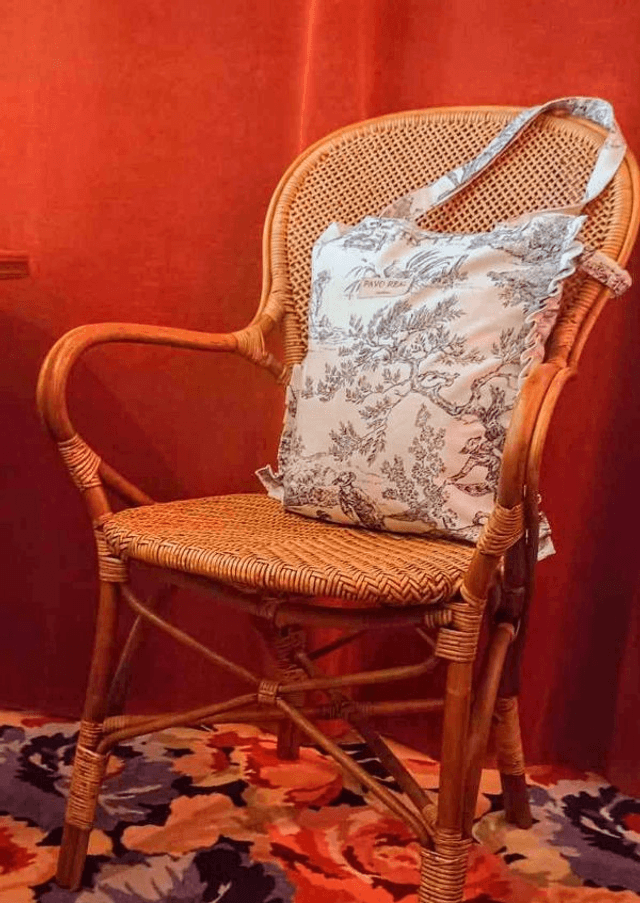 Tote bag en toile de Jouy