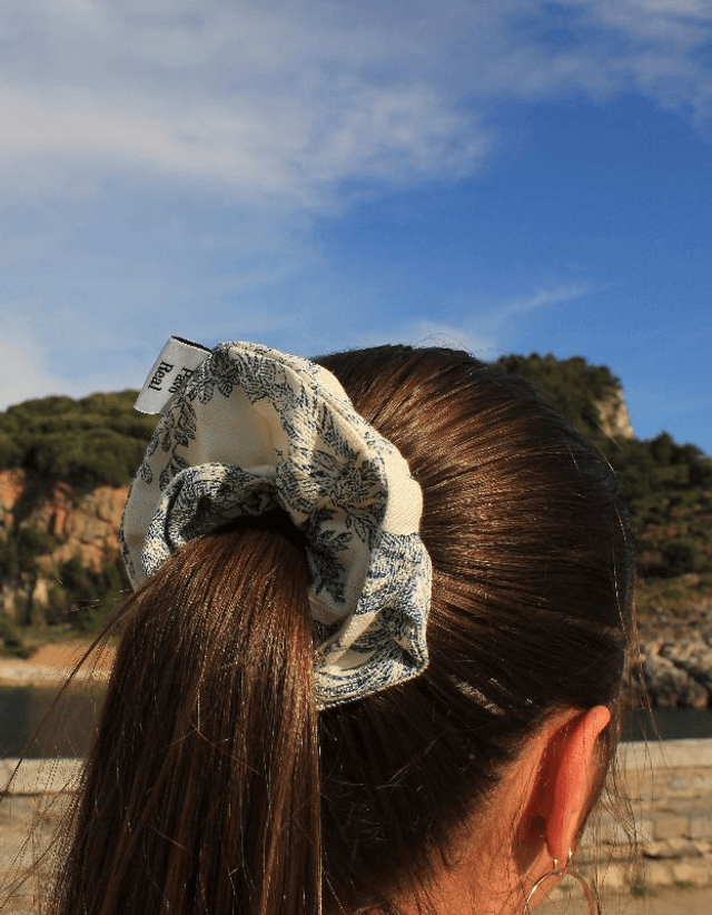 Chouchou en toile de Jouy