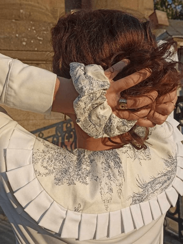 Col Claudine en toile de Jouy